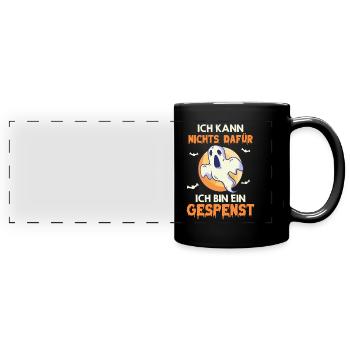 Gespenster Halloween - Panorama-Tasse farbig - Schwarz - Vorne