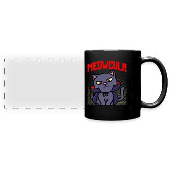 Dracula Halloween Katze - Panorama-Tasse farbig - Schwarz - Vorne