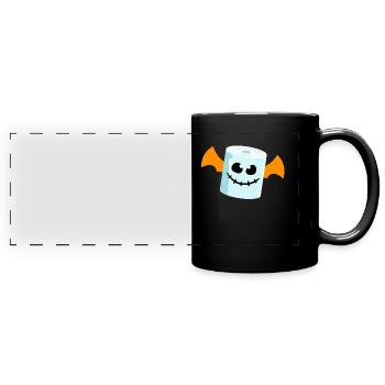 Papier toilette Bat Halloween - Mug panoramique uni - noir - Devant