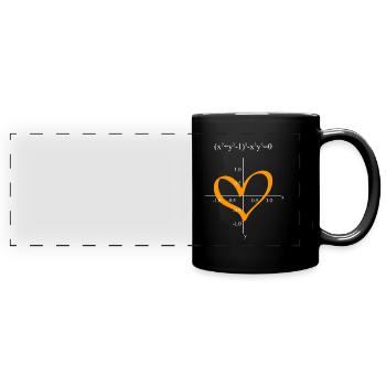 Lustige Mathe Gleichung Herz Funktion - Panorama-Tasse farbig - Schwarz - Vorne