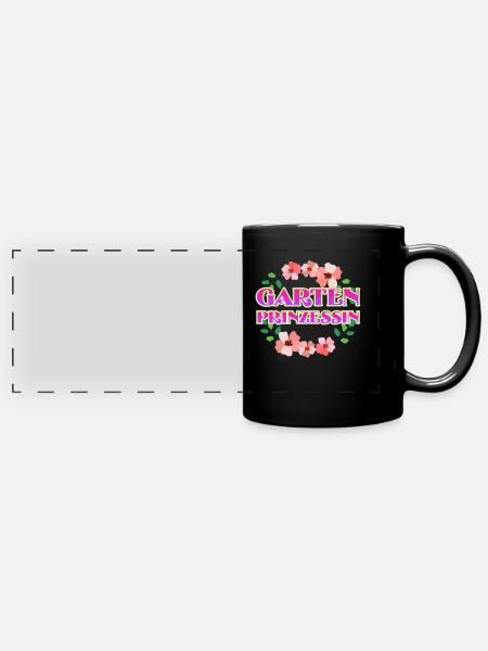 Garten Prinzessin Gärtnerin - Panorama-Tasse farbig - Schwarz
