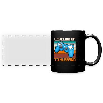 Fête des garçons Hommes Mariage Mari - Mug panoramique uni - noir - Devant