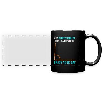 This is an 89° angle for perfection lists - Full Colour Panoramic Mug - black - Front