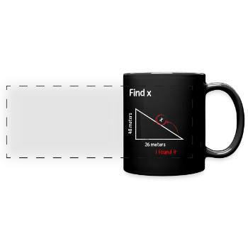 Trouver x Fine X Math Math Professeur - Mug panoramique uni - noir - Devant