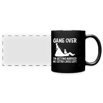 Game over - Newly married couple wedding - Full Colour Panoramic Mug - black - Front