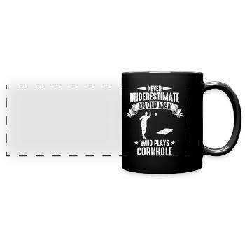 Cornhole Bean Bag Cornhole Joueur - Mug panoramique uni - noir - Devant
