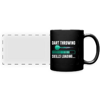 Dart Throwing Skills loading Darts Player Darts - Full Colour Panoramic Mug - black - Front