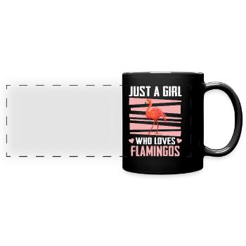 Flamant Rose Animal - Mug panoramique uni - noir - Devant