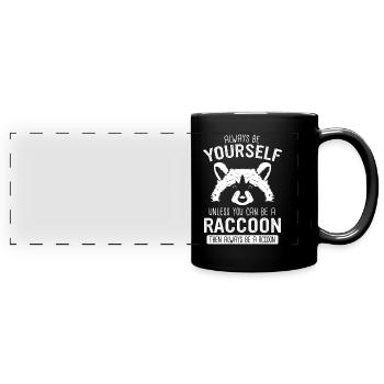 Raton laveur - Mug panoramique uni - noir - Devant