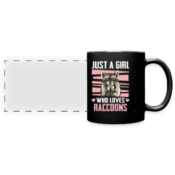 Raton laveur - Mug panoramique uni - noir - Devant