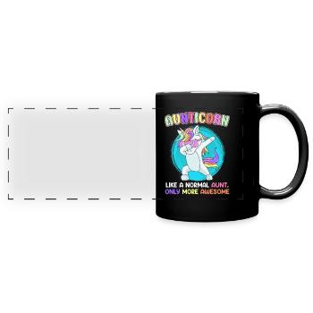 Unicorn aunt mine is better than your aunt - Full Colour Panoramic Mug - black - Front