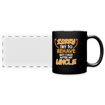 Essayez de me comporter - Mug panoramique uni - noir - Devant
