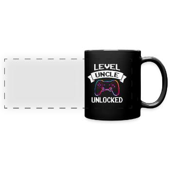 Level Unlocked Uncle - Full Colour Panoramic Mug - black - Front