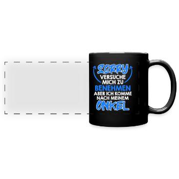 Essayez de me comporter - Mug panoramique uni - noir - Devant