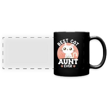 Dear Cats Aunt Best Aunt in the World - Full Colour Panoramic Mug - black - Front
