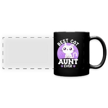 Dear Cats Aunt Best Aunt in the World - Full Colour Panoramic Mug - black - Front