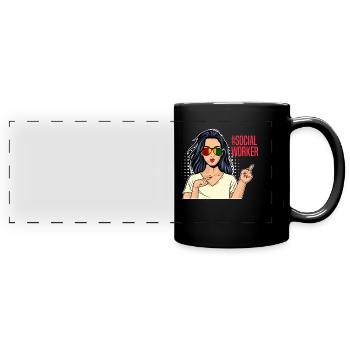Afrika Ich bin Sozialarbeiterin - Panorama-Tasse farbig - Schwarz - Vorne