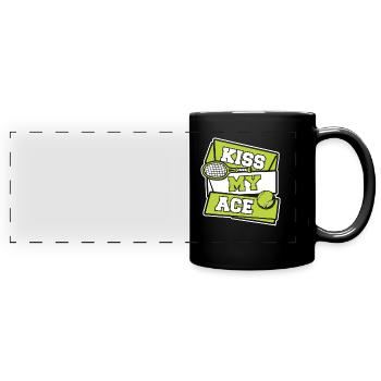 Joueur de tennis - Mug panoramique uni - noir - Devant