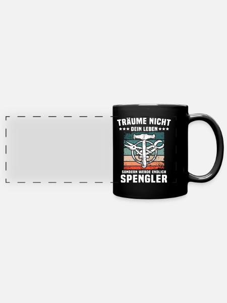 Spengler Spengeln Bauspengler - Panorama-Tasse farbig - Schwarz