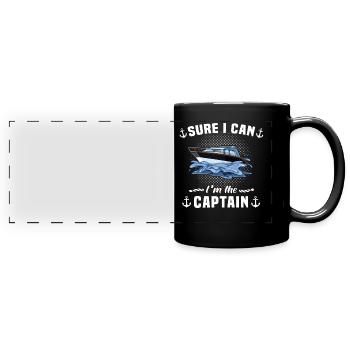 Bateau capitaine de bateau sport permis bateau - Mug panoramique uni - noir - Devant
