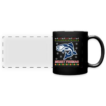 Angel Christmas Merry Fishmas Angler - Full Colour Panoramic Mug - black - Front