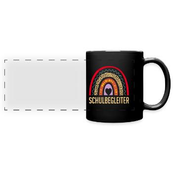 Schulbegleitung ich bin ein Schulbegleiter - Panorama-Tasse farbig - Schwarz - Vorne