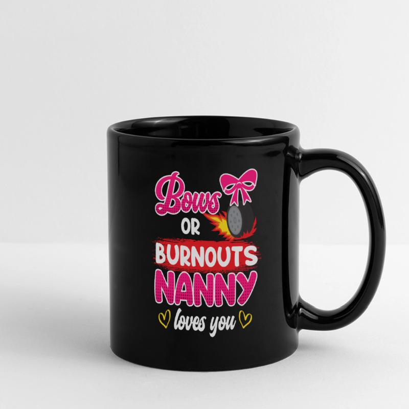 Schleife oder Burnout hab dich lieb Tagesmutter Panorama-Tasse farbig
