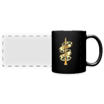 Clarinet Clarinetist Instrument Music - Full Colour Panoramic Mug - black - Front