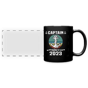 Capitaine 2023 bateau titulaire d’un permis bateau - Mug panoramique uni - noir - Devant