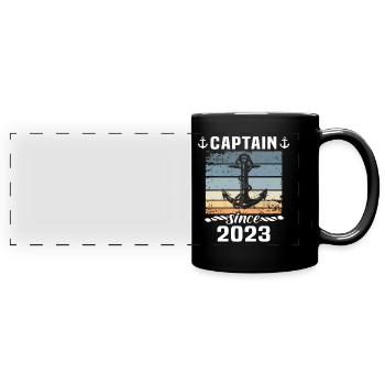 Capitaine 2023 bateau titulaire d’un permis bateau - Mug panoramique uni - noir - Devant