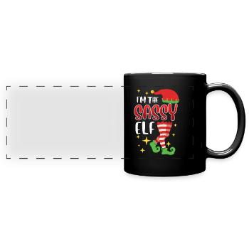 Elfe effronté Je suis l’elfe impertinent Nicolas - Mug panoramique uni - noir - Devant