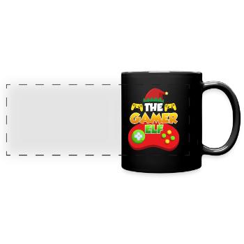 Le jeu Gamer Elf - Mug panoramique uni - noir - Devant