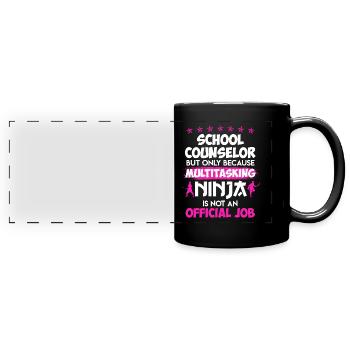 Multitasking Ninja ist kein Job Schulbegleiter - Panorama-Tasse farbig - Schwarz - Vorne