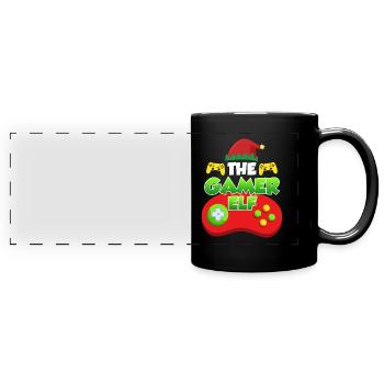 Le jeu Gamer Elf - Mug panoramique uni - noir - Devant