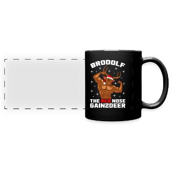 Brodolf the red nose gainzdeer - Full Colour Panoramic Mug - black - Front