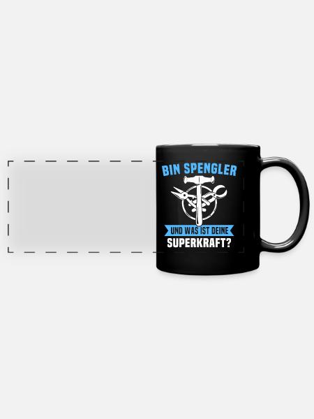 Spengler Beruf Bauspengler Sprüche - Panorama-Tasse farbig - Schwarz