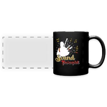 Je suis sonothérapeute je joue de la cornemuse - Mug panoramique uni - noir - Devant