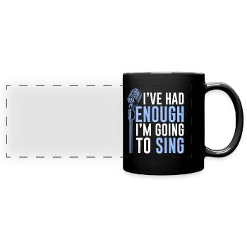 Musicien de chorale j'en ai assez, j'irai chanter - Mug panoramique uni - noir - Devant