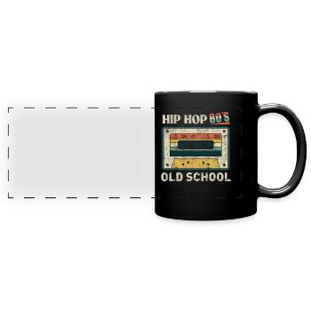 Music hip hop I'm old school 80s - Full Colour Panoramic Mug - black - Front