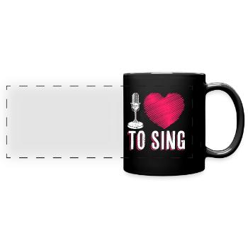 Music I love to sing - Full Colour Panoramic Mug - black - Front