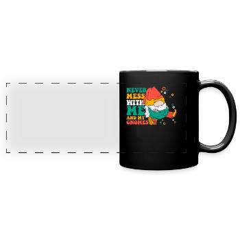 Gnome de jardin Gnome Jardinier Figure - Mug panoramique uni - noir - Devant