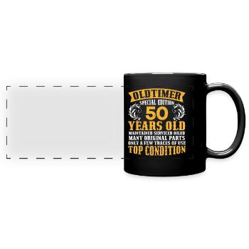 Oldtimer 50 ans 50e anniversaire hommes hommes - Mug panoramique uni - noir - Devant
