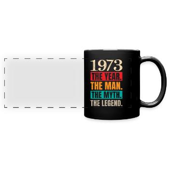 50 Jahre - Panorama-Tasse farbig - Schwarz - Vorne
