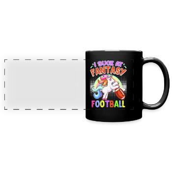 Ich suck at Fantasy Football Loser - Full Colour Panoramic Mug - black - Front