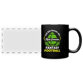 Fantasy Football Ehefrau Damen - Panorama-Tasse farbig - Schwarz - Vorne