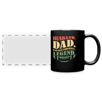 Ehemann Papa Fantasy Football Papa - Panorama-Tasse farbig - Schwarz - Vorne