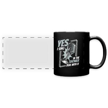 Chanteur de musique vocale chantant - Mug panoramique uni - noir - Devant