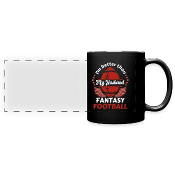 Fantasy Football Ehefrau Damen - Panorama-Tasse farbig - Schwarz - Vorne