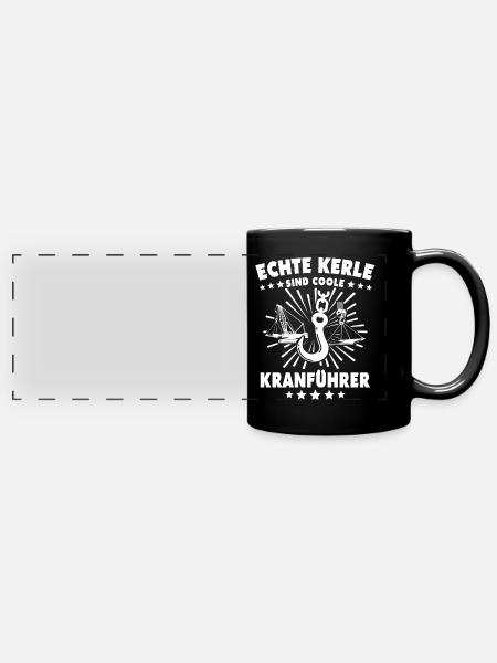Kranfahrer Kranführer Kran Fahren - Panorama-Tasse farbig - Schwarz