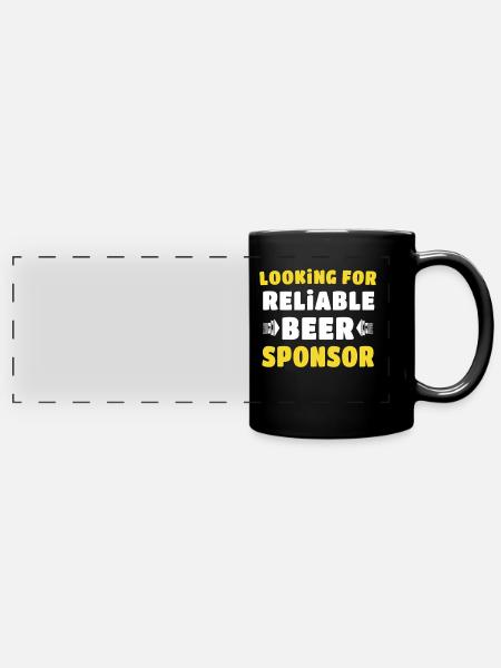 Bier Sponsor Trinksprüche Biertrinker - Panorama-Tasse farbig - Schwarz